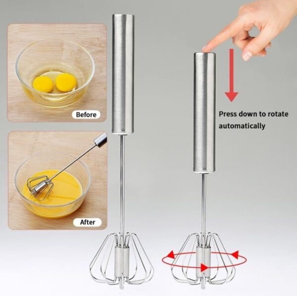 Hand Push Egg Beater Stainless Steel Semi-Automatic Blender | Cream Stirring ,Milk Frother, Mixer Stirrer, for Blending, Whisking, Beating