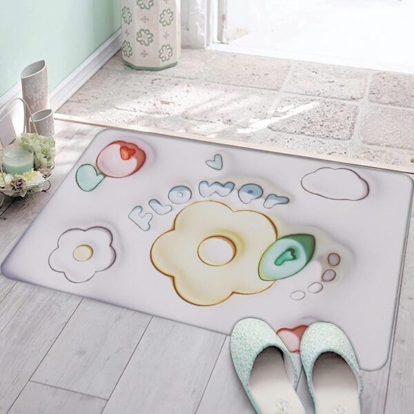 3D Visual Anti-Slip Absorbent Mat, Bath Mat Rug, Quick Dry Super Absorbent Non-Slip Thin Bathroom Rugs Fit Under Door