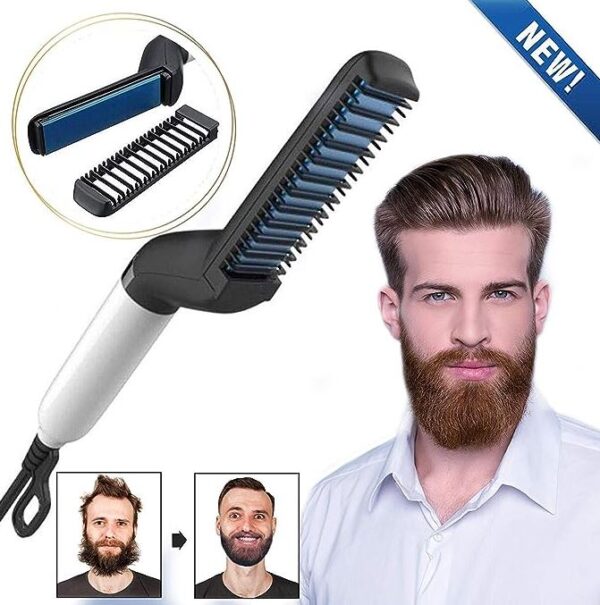 Men's Electric Multifunctional Beard / Hair Straightener Comb - Man Electric Hair Styling Comb