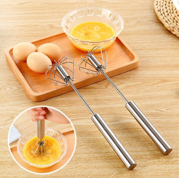 Hand Push Egg Beater Stainless Steel Semi-Automatic Blender | Cream Stirring ,Milk Frother, Mixer Stirrer, for Blending, Whisking, Beating - Image 3