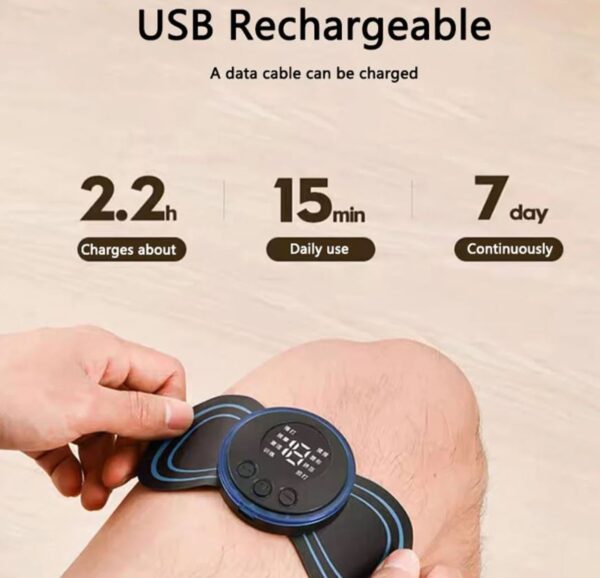 USB Rechargable Butterfly Portable Neck & Body Massager - Smart Fitness Training Gear with 6 Modes - Muscle Trainer Toning Belts - Image 4