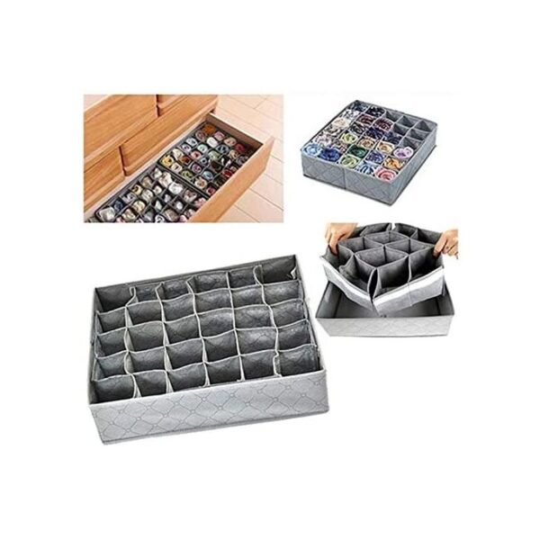 30 Grids Storage Box Fold Underwear Ties Socks Drawer Organizer - Image 7