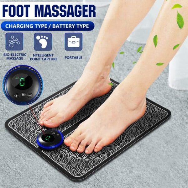 Foot Acupoint Massager Pad - Rechargeable Massager For Feet Relax & Pain Relief - Electric Pulse Therapy Muscle Stimulation Mat