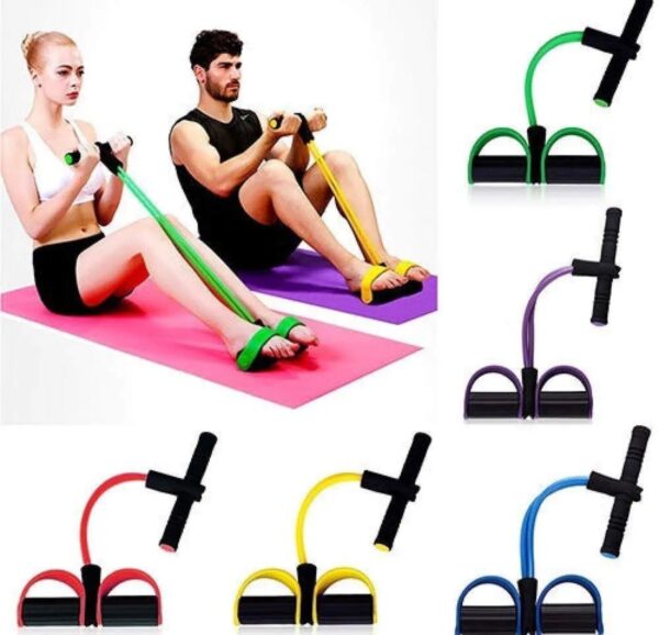 Silicone Tummy Trimmer Resistance Bands with Pedal - Elastic Pull Rope for Home and Gym Workouts - Image 3