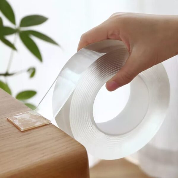 Double Sided Washable Silicon Transparent Tape - Transparent Multi-Functional Anti-Slip Waterproof Tape