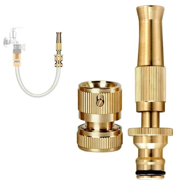 Adjustable Powerful Water Nozzle Garden & Car Spray | High Pressure Brass Direct Nozzle Booster | Hose Nozzle Garden Brass Spray Nozzle  - Image 7