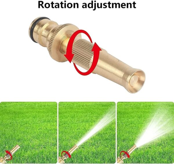 Adjustable Powerful Water Nozzle Garden & Car Spray | High Pressure Brass Direct Nozzle Booster | Hose Nozzle Garden Brass Spray Nozzle  - Image 2