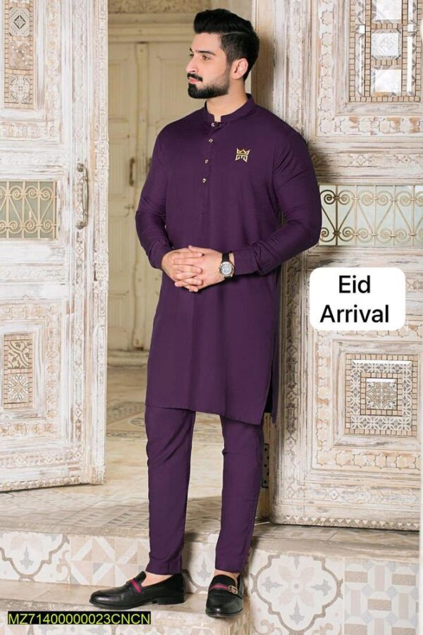 Wash & Wear - 2 Pcs Men's Stitched Plain Suit