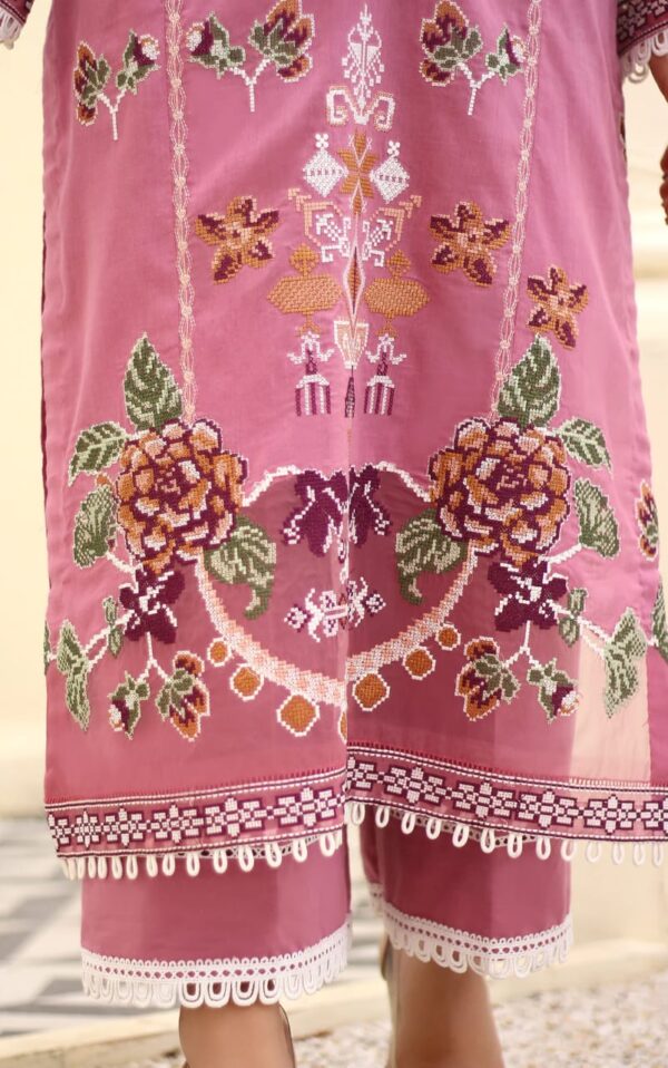 03 Piece Unstitched Lawn Embroidered Suit - Image 2