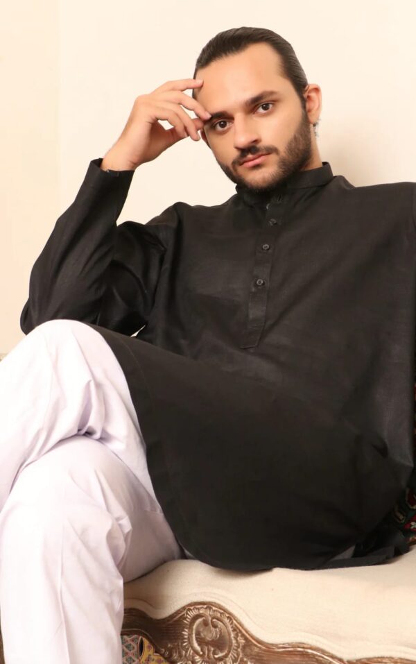 1 Piece Stitched – Jacquard Plain Kurta - Image 2