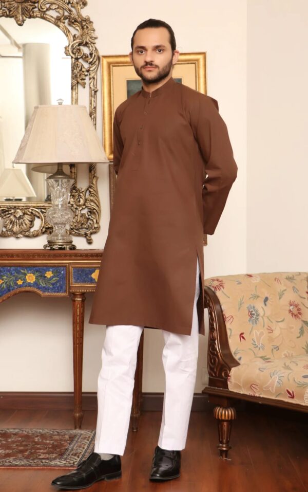 1 Piece Stitched – Jacquard Plain Kurta - Image 2