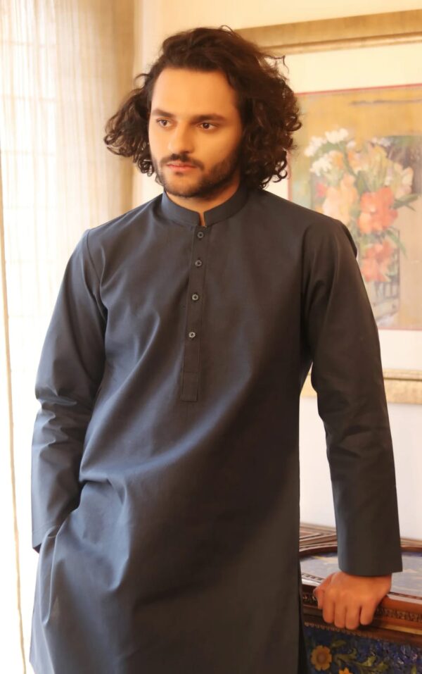 1 Piece Stitched – Jacquard Plain Kurta - Image 3