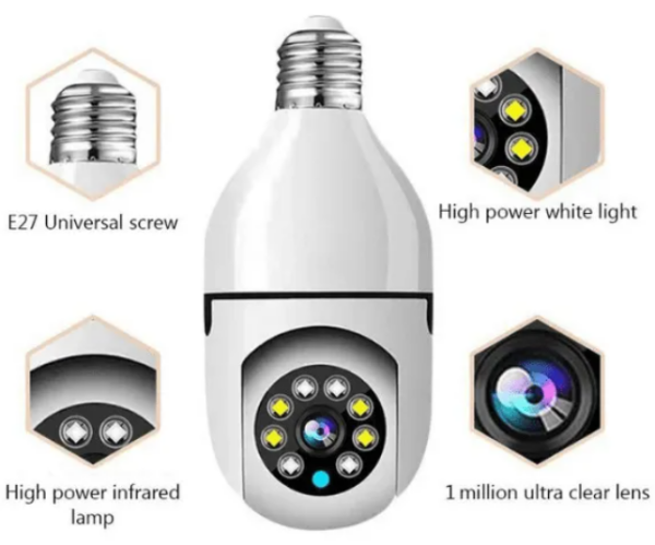 WIFI PTZ Bulb Camera v380 pro | Security Camera Panoramic WiFi Camera with Auto Tracking - Image 11