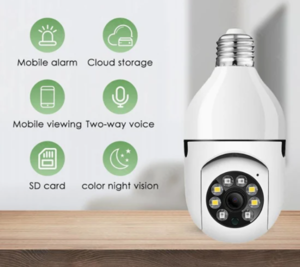 WIFI PTZ Bulb Camera v380 pro | Security Camera Panoramic WiFi Camera with Auto Tracking - Image 7