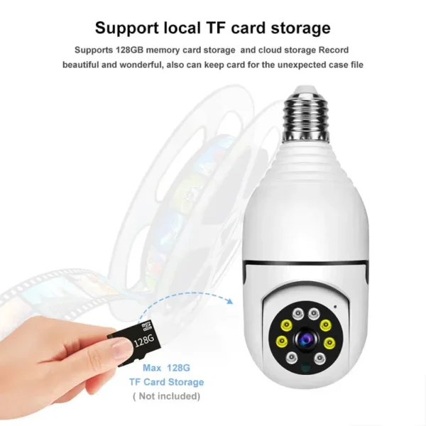 WIFI PTZ Bulb Camera v380 pro | Security Camera Panoramic WiFi Camera with Auto Tracking - Image 14