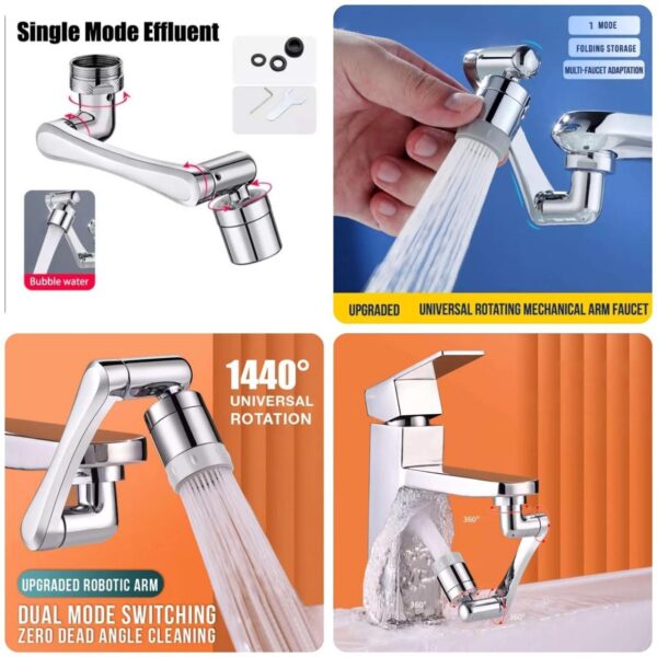 Universal 1080° Rotatable Faucet Extender Sprayer - Bathroom/Kitchen Tap Extension Nozzle