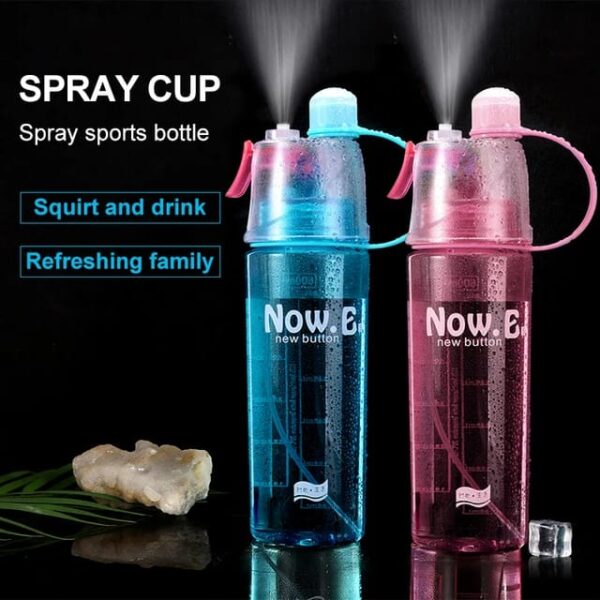 600ml Sports Water Bottle Mist Spray, Leakpoof and Dustproof Cap - Image 3