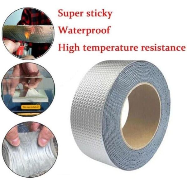 Super Strong Waterproof Butyl Aluminum Rubber Foil Tape Stop Leaks Seal Repair - Image 2