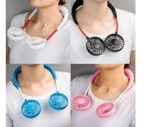 USB Chargeable 3-Speed Adjustable Mini Double Fans | Headphone Design Wearable Neckband - Image 2