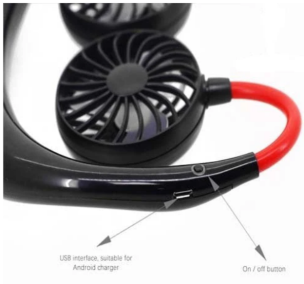 USB Chargeable 3-Speed Adjustable Mini Double Fans | Headphone Design Wearable Neckband - Image 7