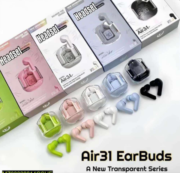 Air31 Tws Earpuds Wireless Bluetooth 5.0 - Sport Gaming Headsets Noise Reduction Earbuds - Mic Headphones with LED Display Earphones - Image 4