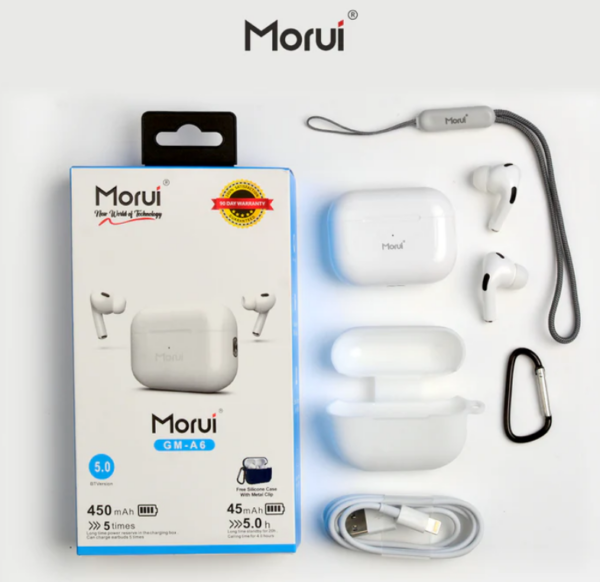 Morui Airpods Pro 2 (A6) - Wireless Earbuds - Gaming earbuds Pro 2 With ENC Noise Reduction For Clear Sound - TWS Bluetooth headphones - Image 2