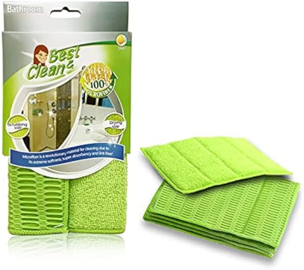 Multipurpose 2 in 1 MicroFiber Bathroom pad Double Sided Sponge Cleaning Pad High Performance Clean Cloth