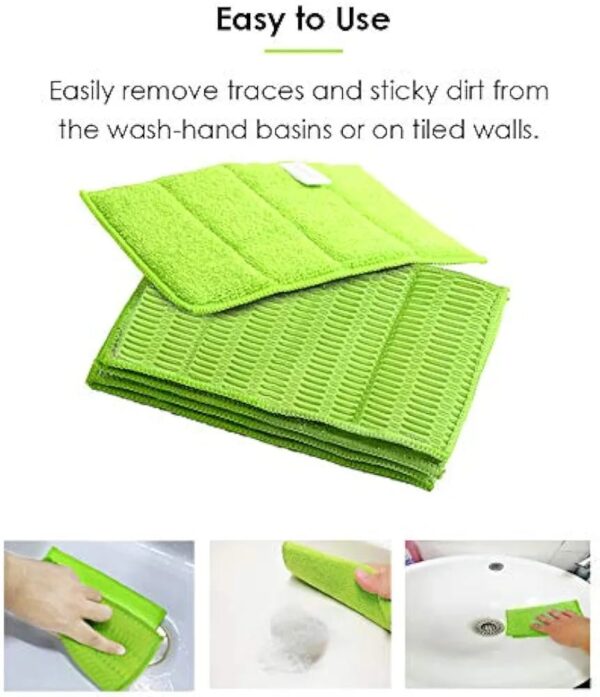 Multipurpose 2 in 1 MicroFiber Bathroom pad Double Sided Sponge Cleaning Pad High Performance Clean Cloth - Image 6