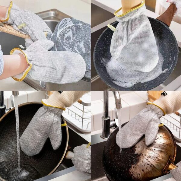 1pc Cleaning Steel Wire Glove || Non Scratch Wire Dishwashing Hand Glove