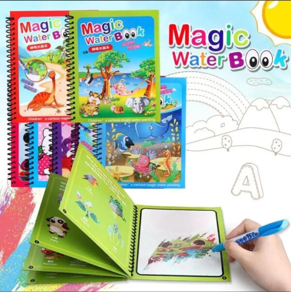 Reusable Magic Water Painting Book - Kids handmade colorful water picture book