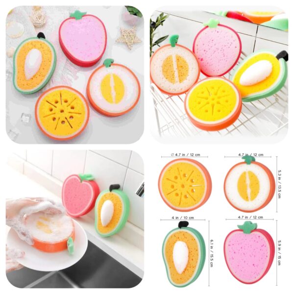 Fruity Dishwashing Sponge || Dual-Sided Cleaning Sponge Kitchen