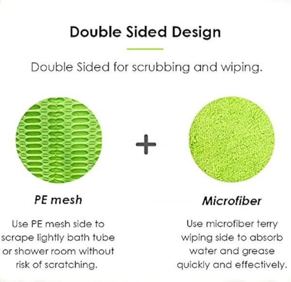 Multipurpose 2 in 1 MicroFiber Bathroom pad Double Sided Sponge Cleaning Pad High Performance Clean Cloth - Image 8