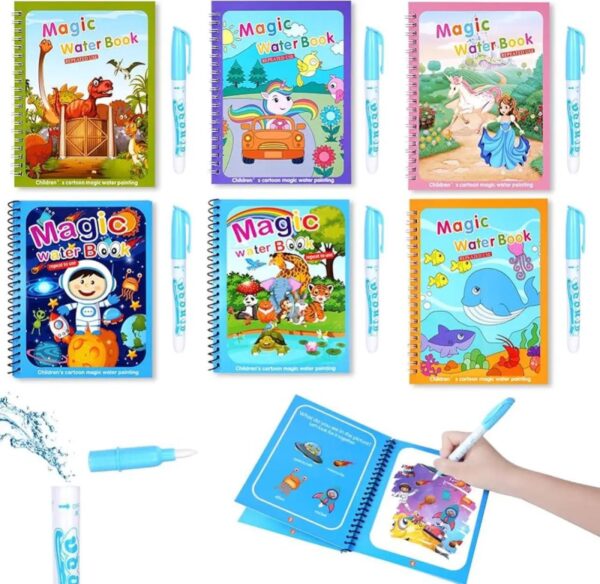 Reusable Magic Water Painting Book - Kids handmade colorful water picture book - Image 5