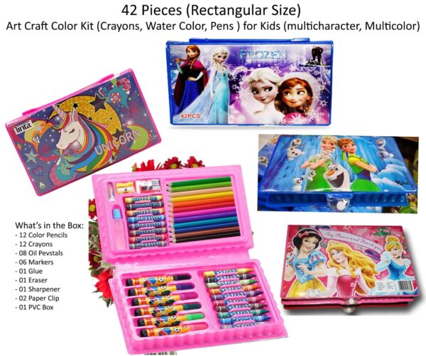 42 Pcs Mix Colour kit/ Box/ Set - Pencil Crayons, Watercolor Pen and Markers for kids - Image 2