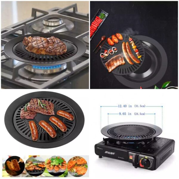 Smokeless Barbecue Pan Grill Stove Top Plate - Non Stick Steak Plate Stand Grilled Pan