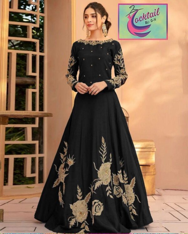 1 Pc Stunning Shalmose Silk Stitched Embroidered MAXI