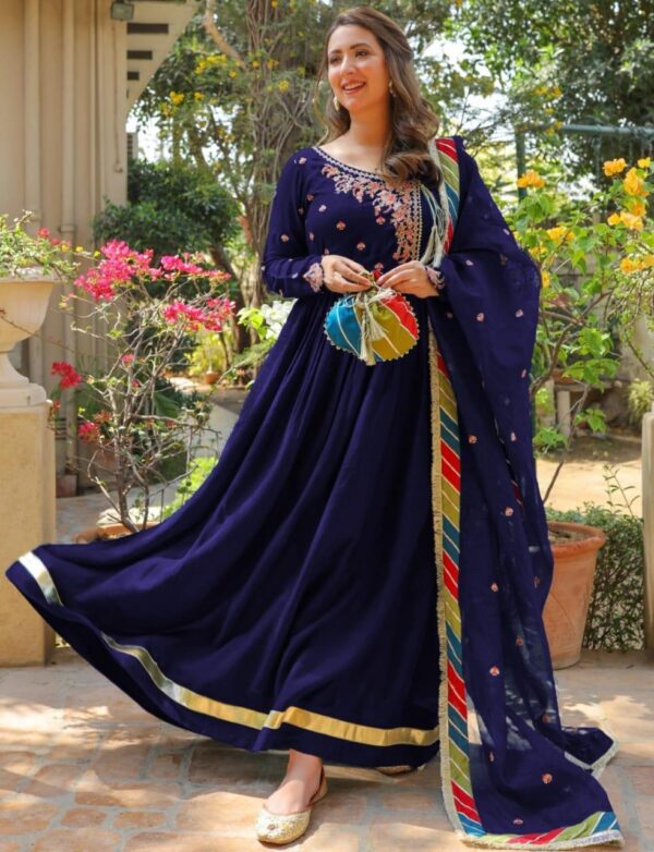 4-pcs Stitched Shalmose Silk Embroidered MAXI Suit