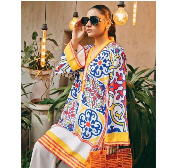 2-pcs Digital Print Stitched Khaddar Suit - Image 4